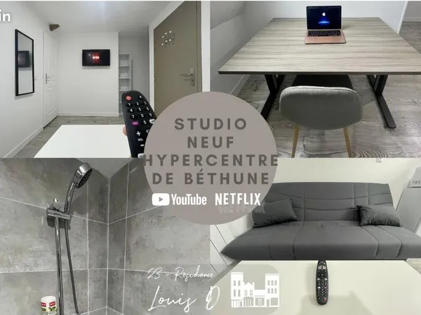 Studio meuble 14m2 - Hypercentre Bethune, sous les toits