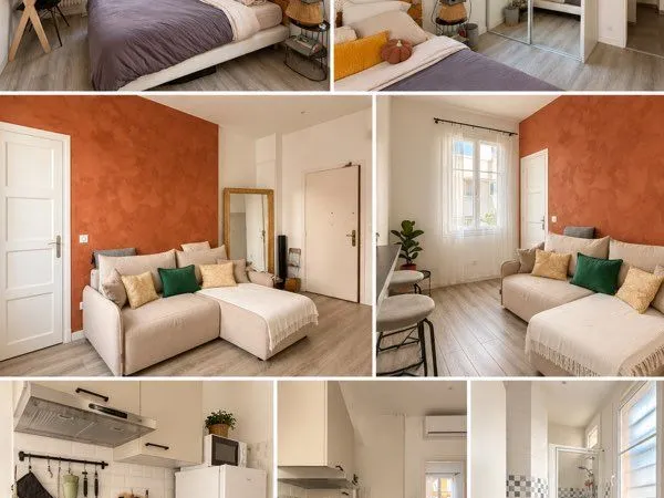Location janvier à Avril Charmant 2p avec Balcon, proche plage & aeroport