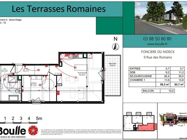 Truchtersheim - Appartement 2 pièces neuf de 50,31 m² avec bal