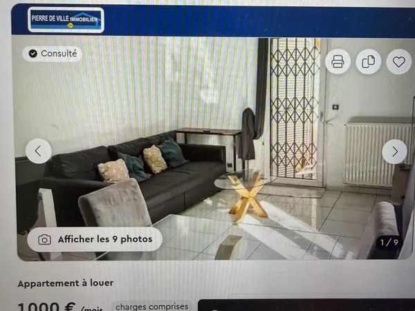 Location appartement meublé T2 49,9m2 à ERMONT
