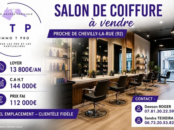 MAGNIFIQUE SALON DE COIFFURE SITUE SUR UN EMPLACEMENT N°1 PROCH