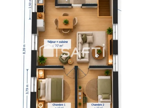 Appartement T3 au 1er étage