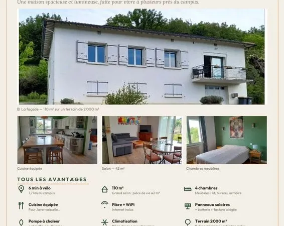 Maison 4 chambres en colocation près du Campus_Castres