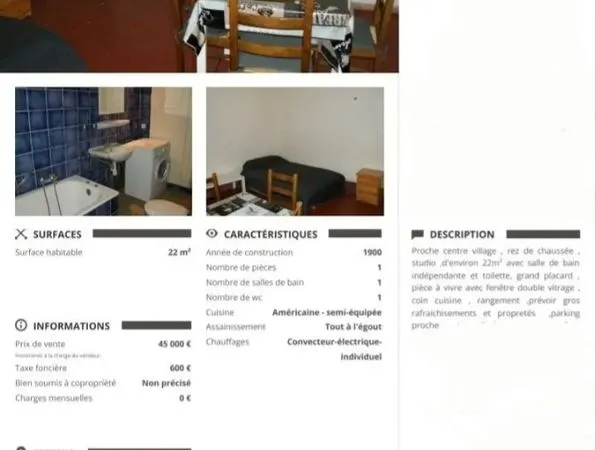 Studio RDC 24m2, proche des commerces et montagne et rivière