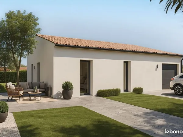 Maison de 76.45 m² sur un terrain de 390 m² à FLEAC en CHARENTE (16)