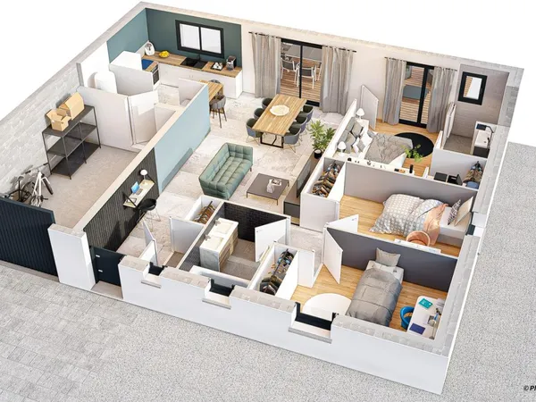 Terrain + maison 91 m²
