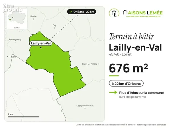 Terrain à bâtir 676 m² à Lailly-en-Val