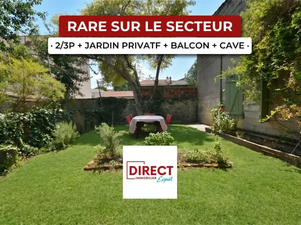 CENTRE VILLE : APP 3P en DERNIER ETAGE TRAVERSANT + JARDIN D