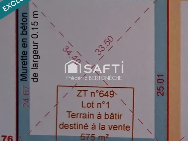 Terrain à bâtir 575 m²