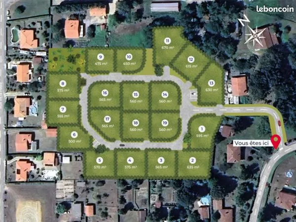 Terrain 560 m² Saint Perdon