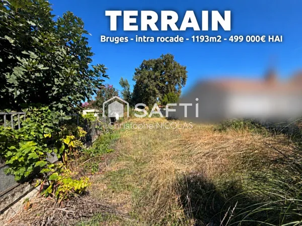 Terrain à bâtir de plus 1 150 m² - Bruges intra-rocade