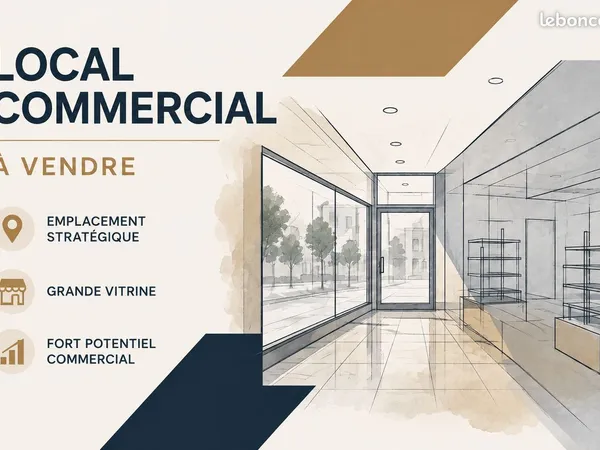 Local commercial 56 m² - Axe passant - Stationnement facile - 70 000