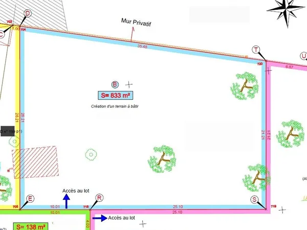 Terrain 833 m² Souchez