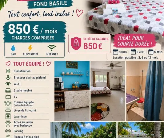 Grand studio en location à durée limité
