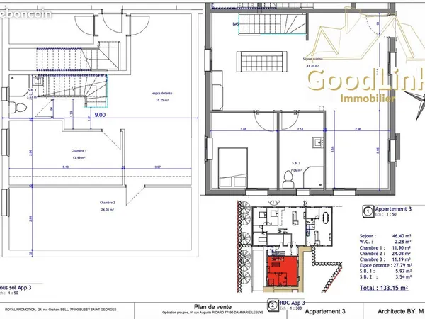 Appartement 3 pièces 133 m²