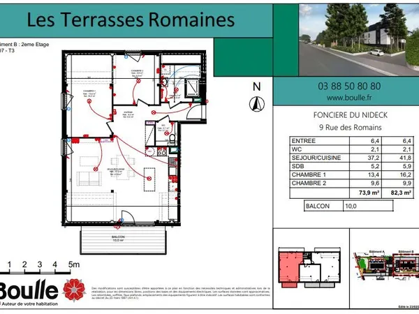 Truchtersheim - Appartement 3 pièces neuf avec balcon - Premiè