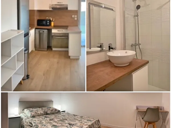 Rare T2 meublé 42m² piscine, parking,métro
