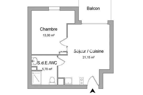 Appartement 2 pièces 40 m²