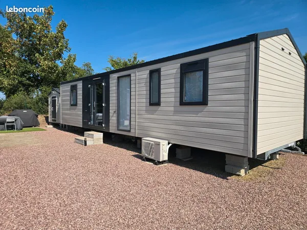Vente mobile home Rideau de 2023 3 ch/2sdb Morbihan sur parcelle dans camping ouvert toute l'année à