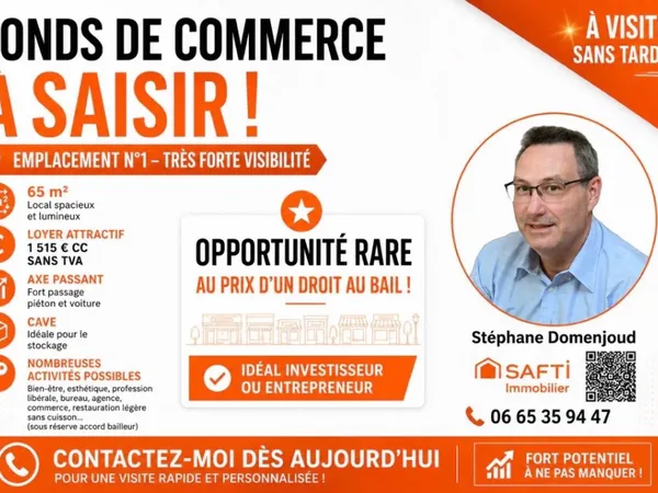 FONDS DE COMMERCE - EMPLACEMENT N°1 - A SAISIR