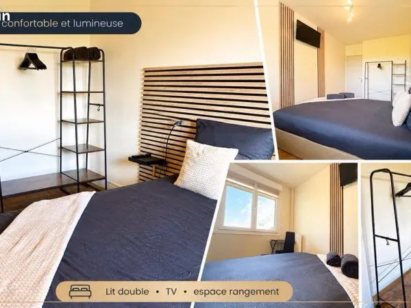 Chambre meublée dans appartement entièrement rénové - fibre - smart télés