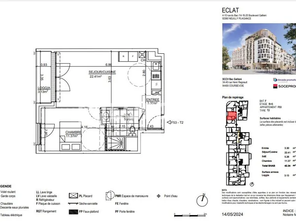 Appartement 2 pièces 42 m²