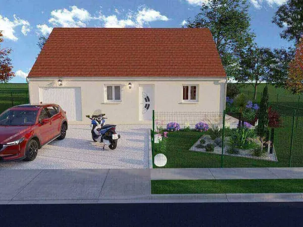 Terrain viabilisé + Maison 3 chambres + Garage à Saint-Amand-Longpré