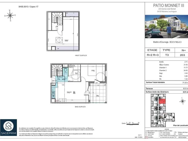 Duplex 3 pièces 71 m²