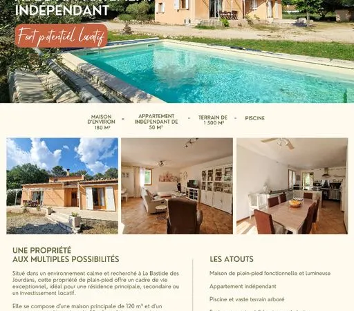 Villa plain-pied avec appartement