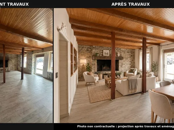 Maison pierre 135m² - cachet exceptionnel - coeur de Meslan