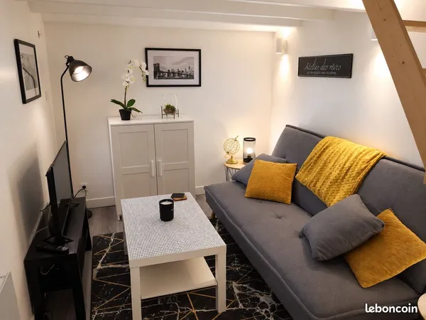 Studio au RDC avec mezzanine aménagée en coin nuit