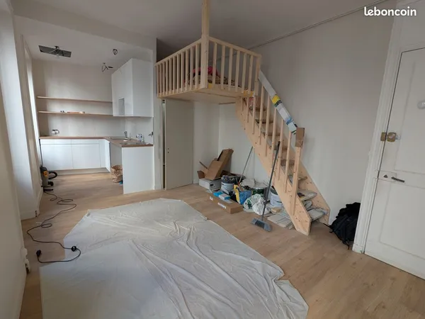 Appartement avec mezzanine refait à neuf, métro Perrache