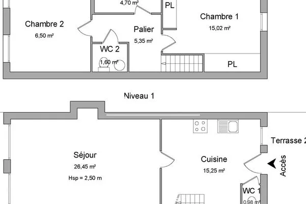 Maison 3 pièces 76 m²
