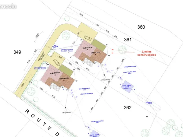Terrain avec permis de construire 2 villas
