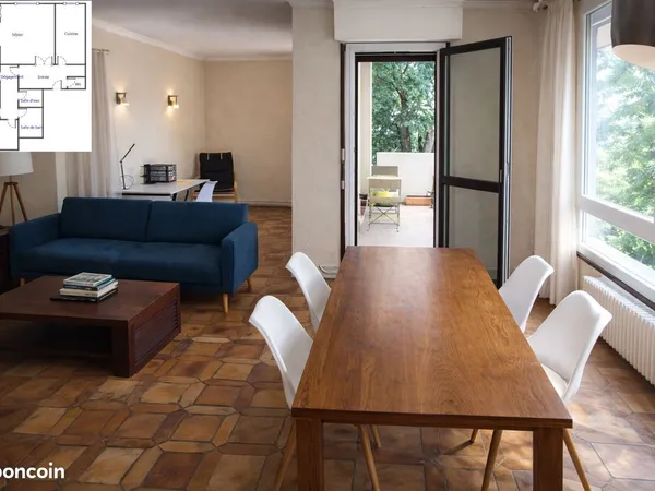 Appartement 100m2 avec balcon, 5 pièces