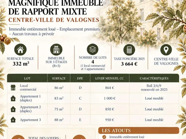 Immeuble de rapport 332 m²