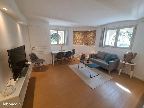 Grande chambre meublée dans appartement avec jardin. Libération