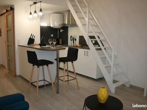 Studio mezzanine (t2) meuble a neuf centre-coeur de ville