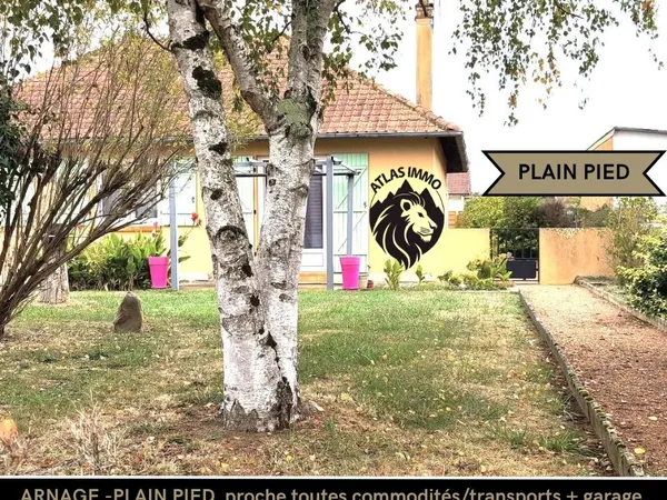 Arnage - maison plain-pied, calme, grand garage