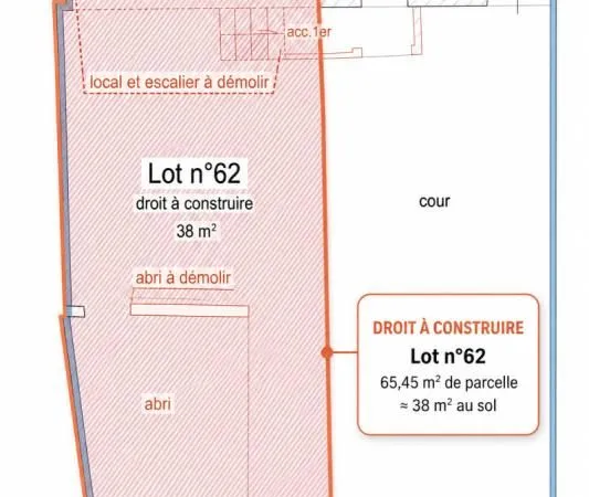 Terrain 65 m² Angers