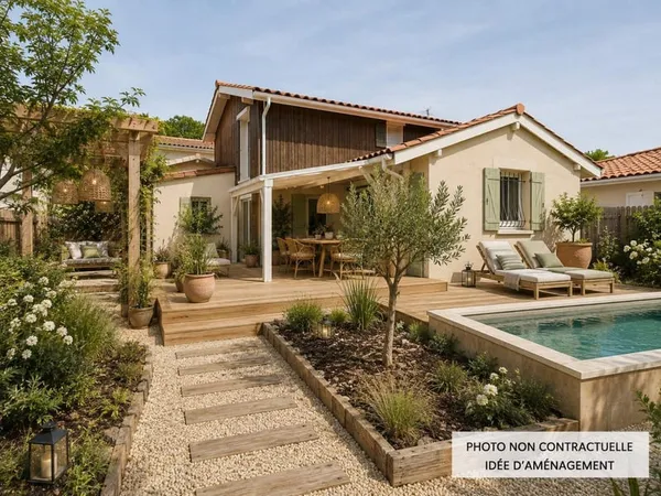CLAOUEY maison 3 chambres avec garage, à quelques pas du Bassin