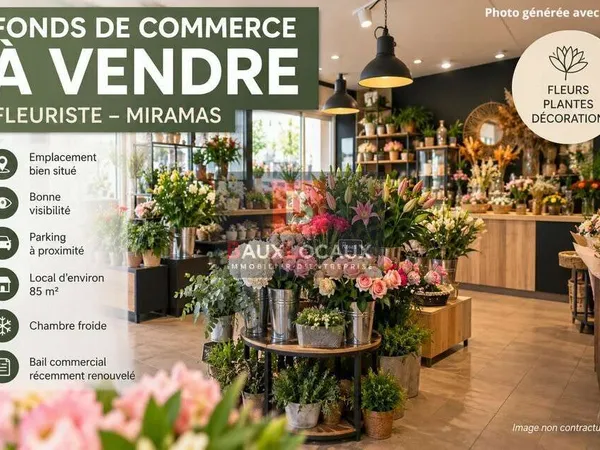 Vente FDC fleuriste bien situé Miramas