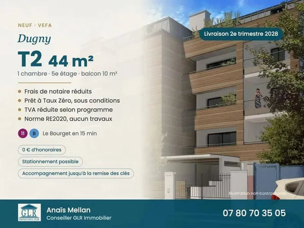 Appartement 2 pièces 44 m²