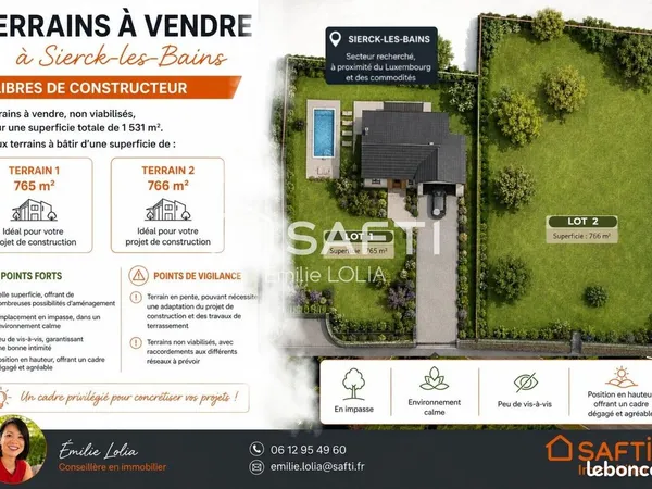 Terrain 765 m² SIERCK-LES-BAINS