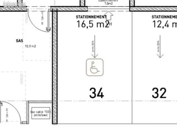 À vendre place parking 16.5 m2