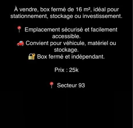 Vente boxe Immo