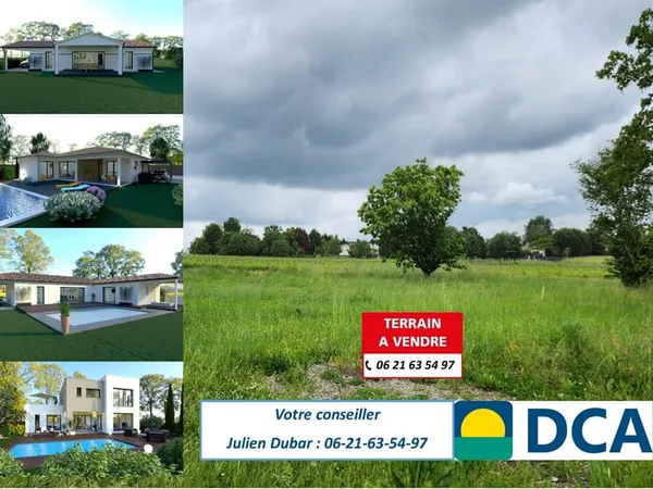 Parcelle 850m²-à viabiliser-Fontenille