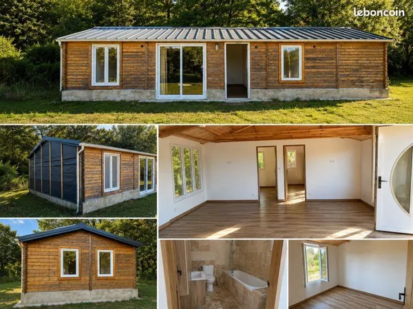 MAISON BOIS 72 m² - 3 CHAMBRES - À DÉMONTER - 19 000