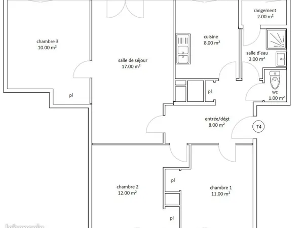 Appartement 4 pièces 66 m²