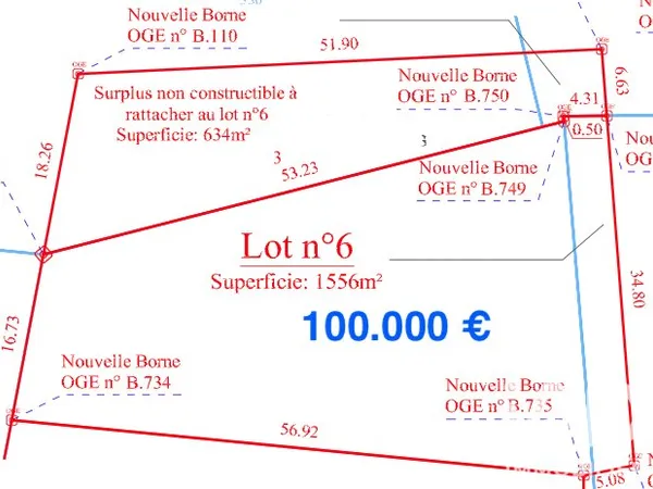 Terrain 1556 m²